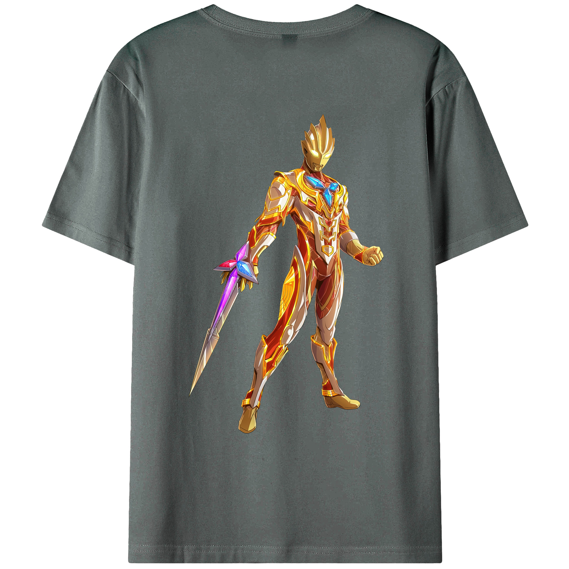 （画像用） ウルトラマン Ultraman 綿100％ メンズ半袖Tシャツ（バックプリント） 通気性